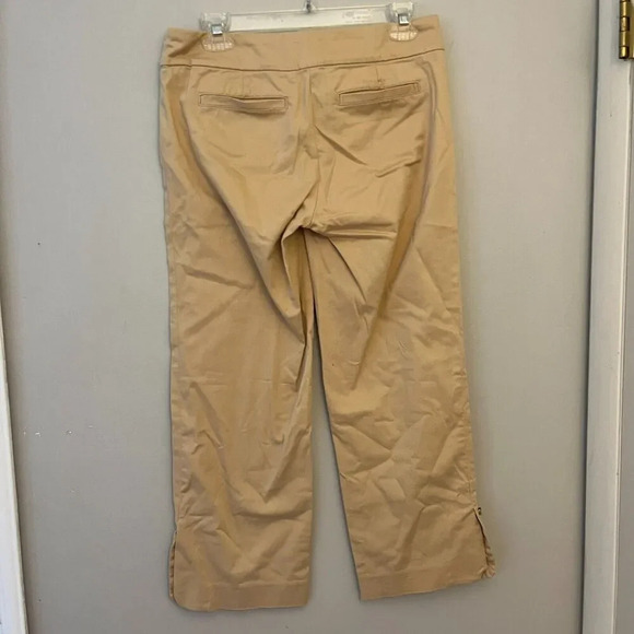 Lilly Pulitzer Womens Beige Palm Beach Fit Pants 4 Straight Side Zip Flat Front - Picture 4 of 12